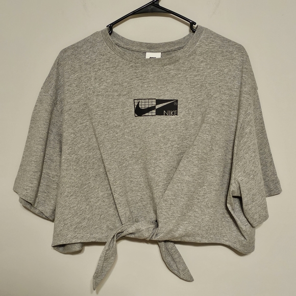 Nike Tops - Nike Tie Up Crop Top Women's Size XXL Grey and Black